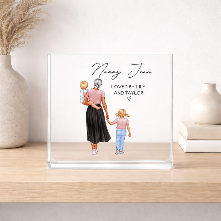 Personalised Nanny/Mummy Loved By Acrylic Block