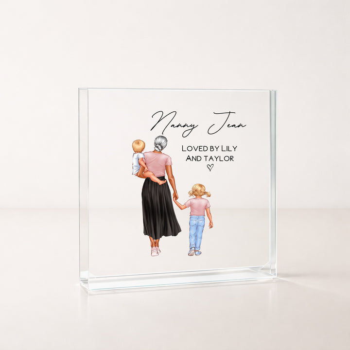 Personalised Nanny/Mummy Loved By Acrylic Block