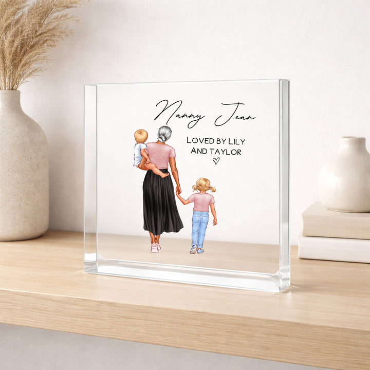 Personalised Nanny/Mummy Loved By Acrylic Block