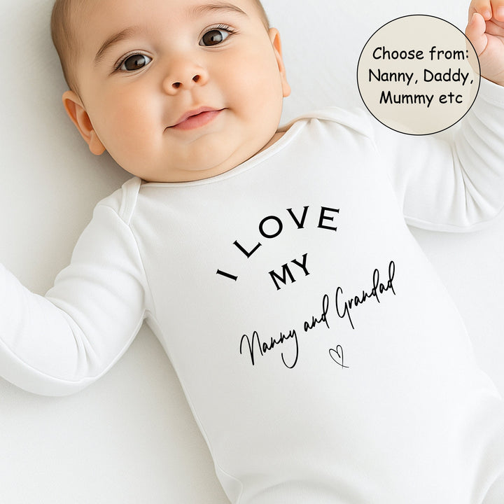 Personalised I Love My Nanny Baby Grow or Vest