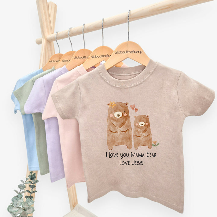 Personalised Happy Mother's Day Brown Bears T-shirt