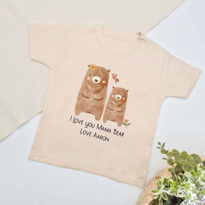 Personalised Happy Mother's Day Brown Bears T-shirt