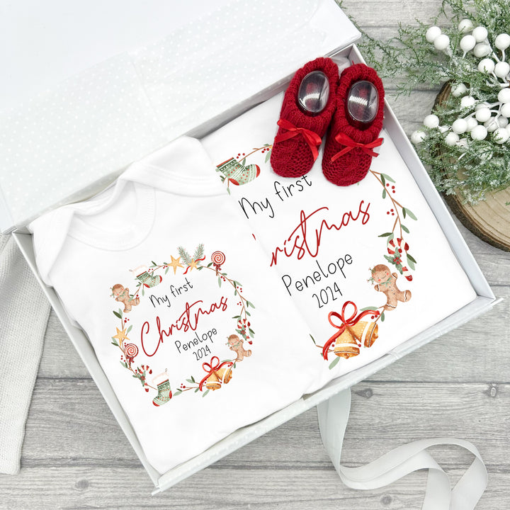 Personalised My First Christmas Wreath Hamper Set