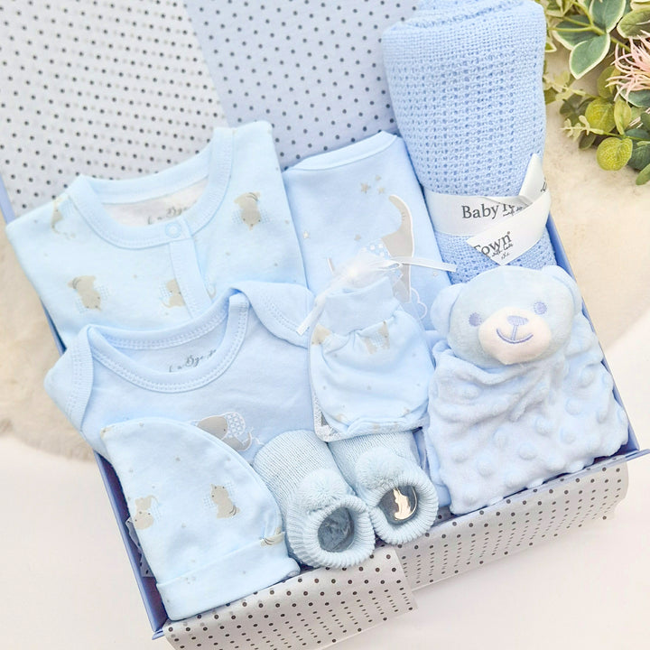 Boys Luxury Elephant & Comforter Gift Hamper Set