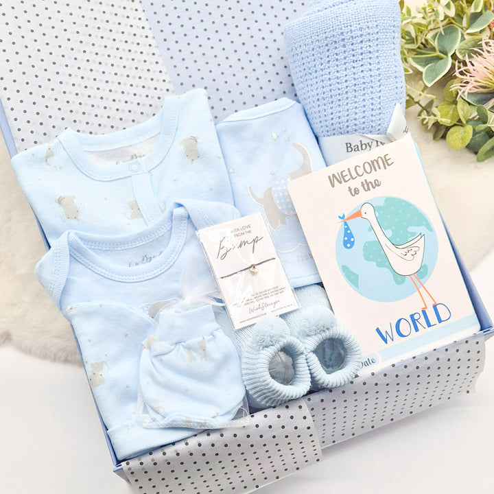 Boys Luxury Elephant & Milestone Cards Gift Hamper Set