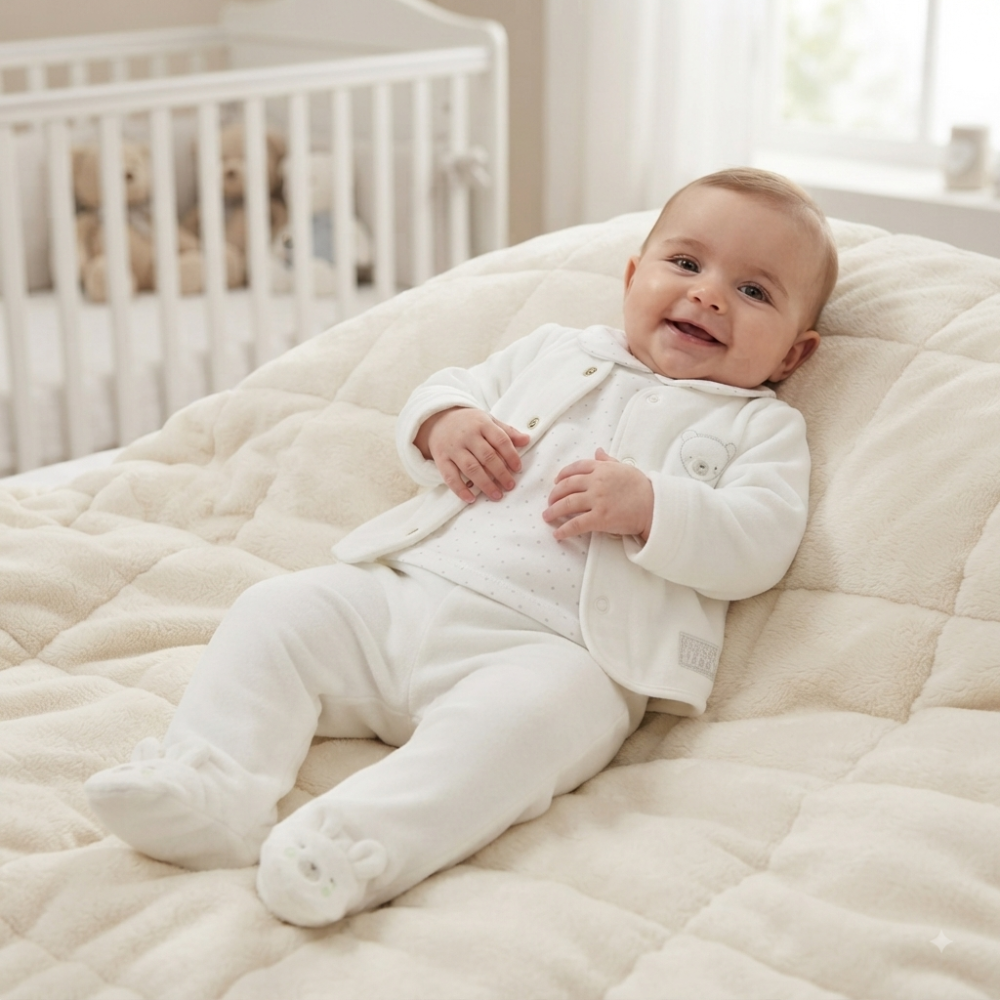 Baby Unisex 3 Piece Velour Outfit