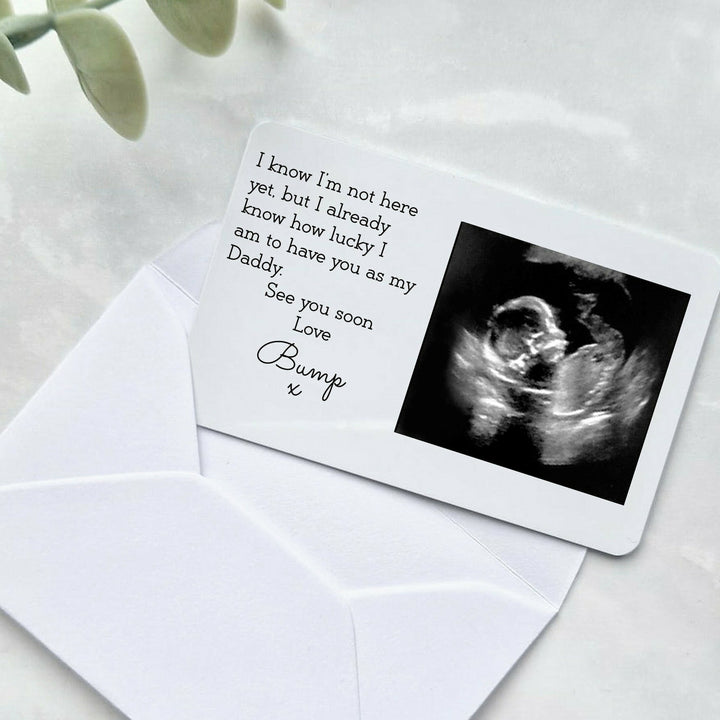 Personalised Daddy Baby Scan Love Bump Card/Magnet Keepsake