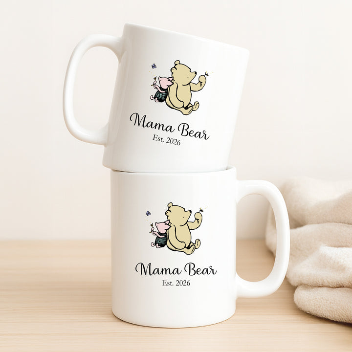 Personalised Mama Bear Est Pooh Bear Mug