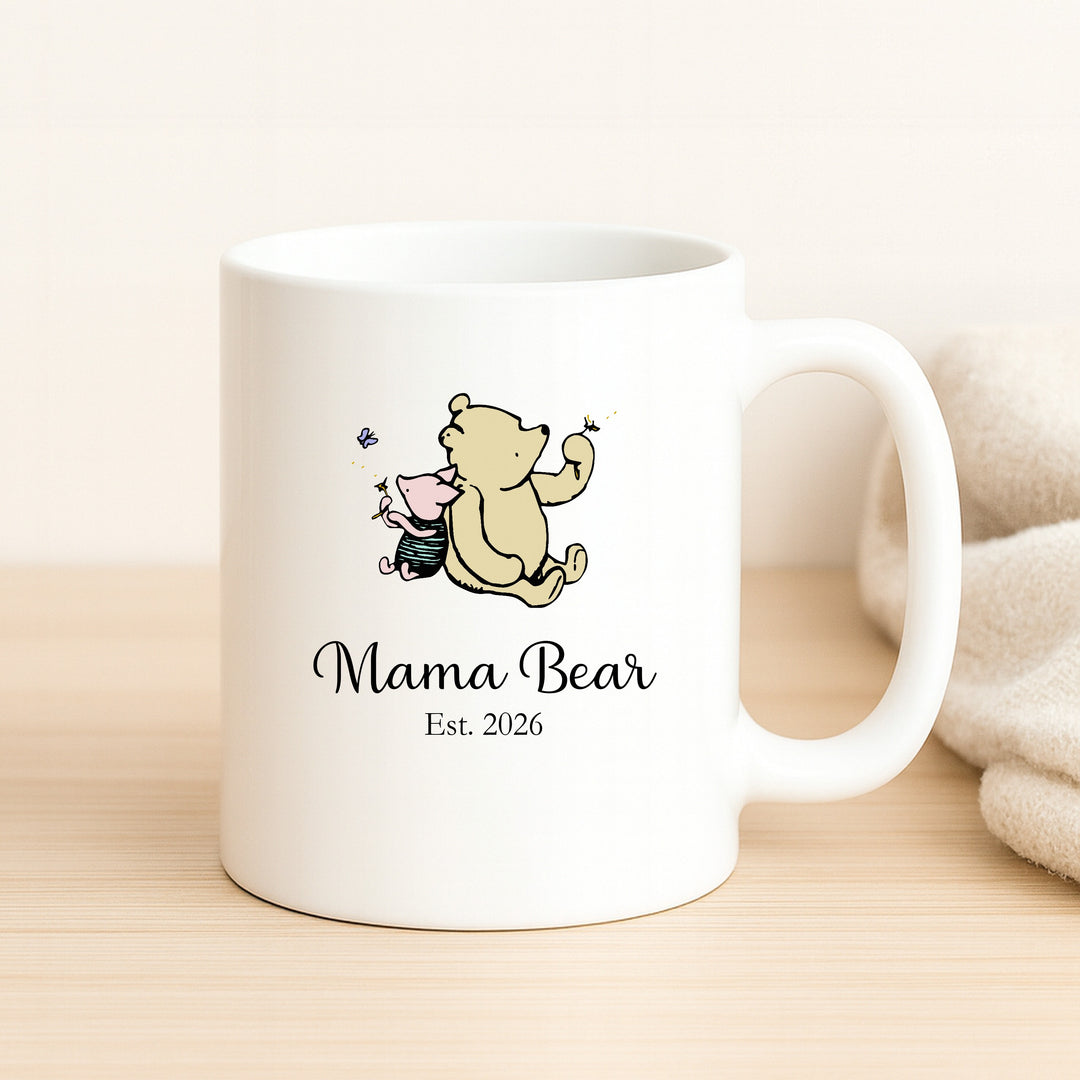 Personalised Mama Bear Est Pooh Bear Mug