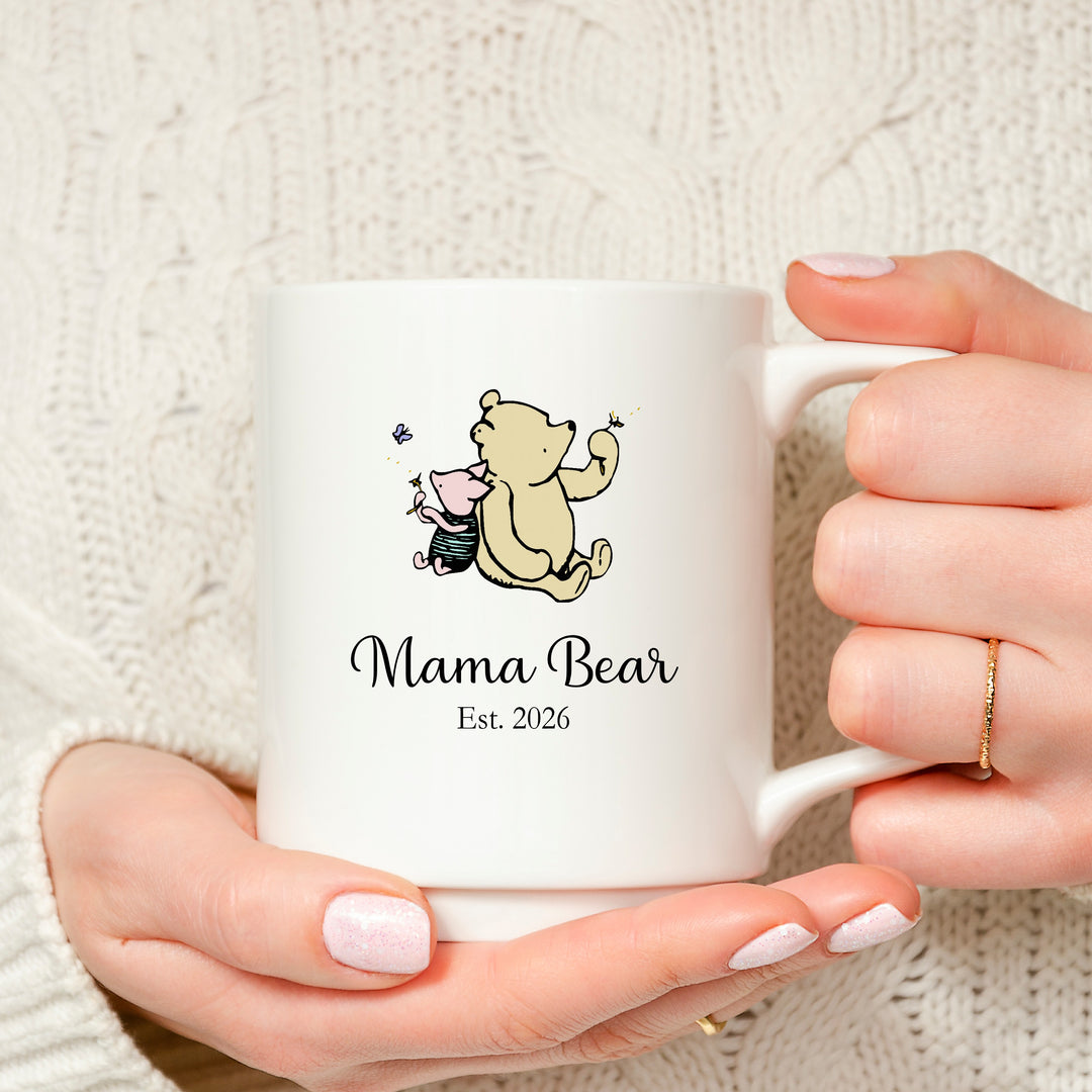 Personalised Mama Bear Est Pooh Bear Mug