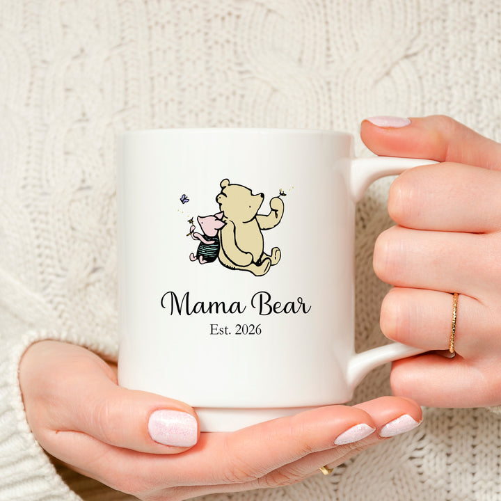 Personalised Mama Bear Est Pooh Bear Mug