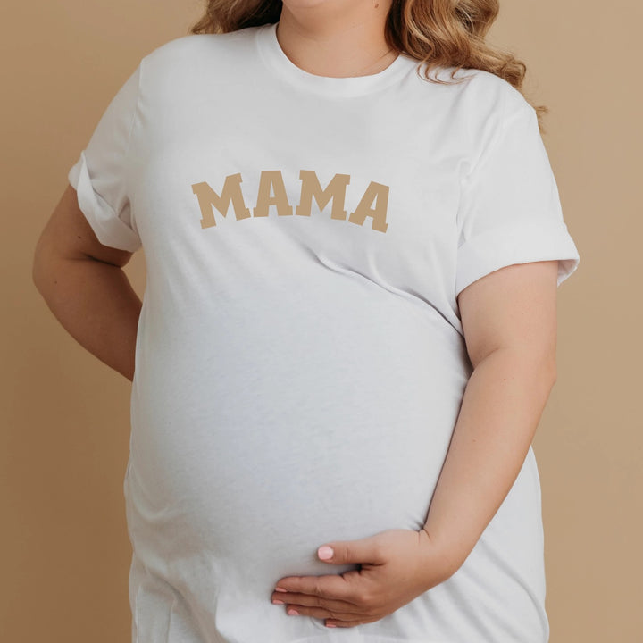 Simple Beige Mama Maternity T-shirt