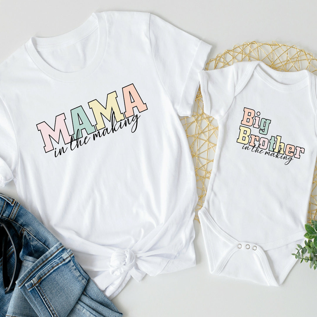 Mama In The Making Rainbow Baby Maternity T-shirt and Kid's Vest/T-shirt