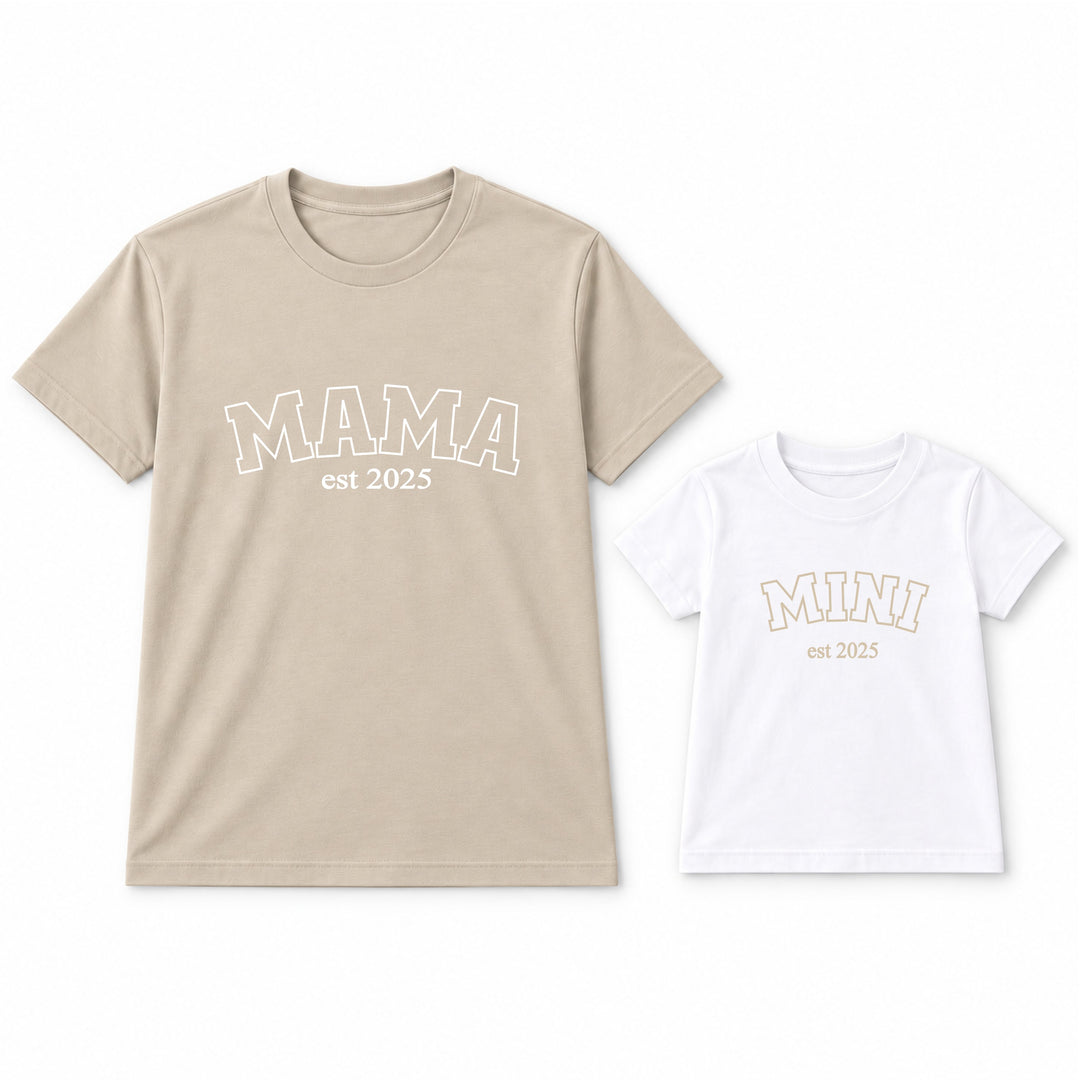 Personalised Beige Est Mama &amp; Mini Matching Outfits