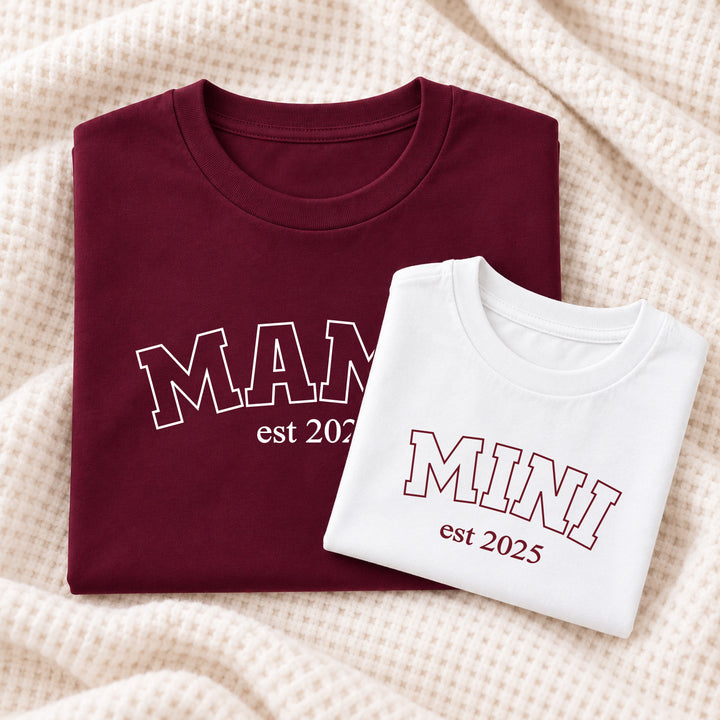 Personalised Maroon Est Mama &amp; Mini Matching Outfits