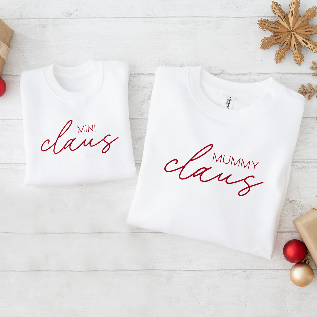 Personalised Mama and Mini Claus Matching Sweatshirts