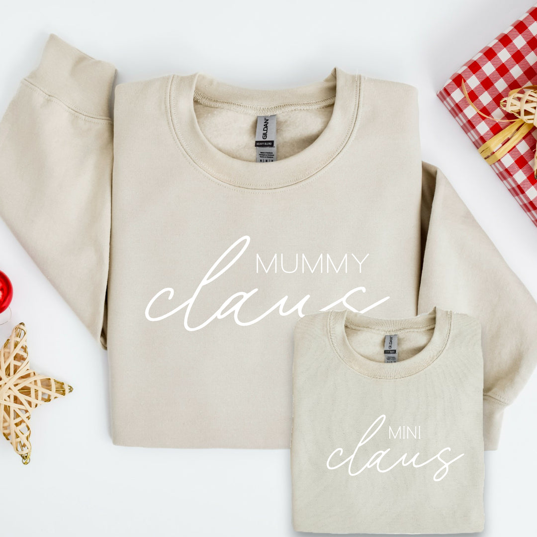 Personalised Mama and Mini Claus Matching Sweatshirts