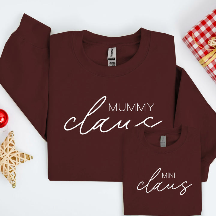 Personalised Mama and Mini Claus Matching Sweatshirts