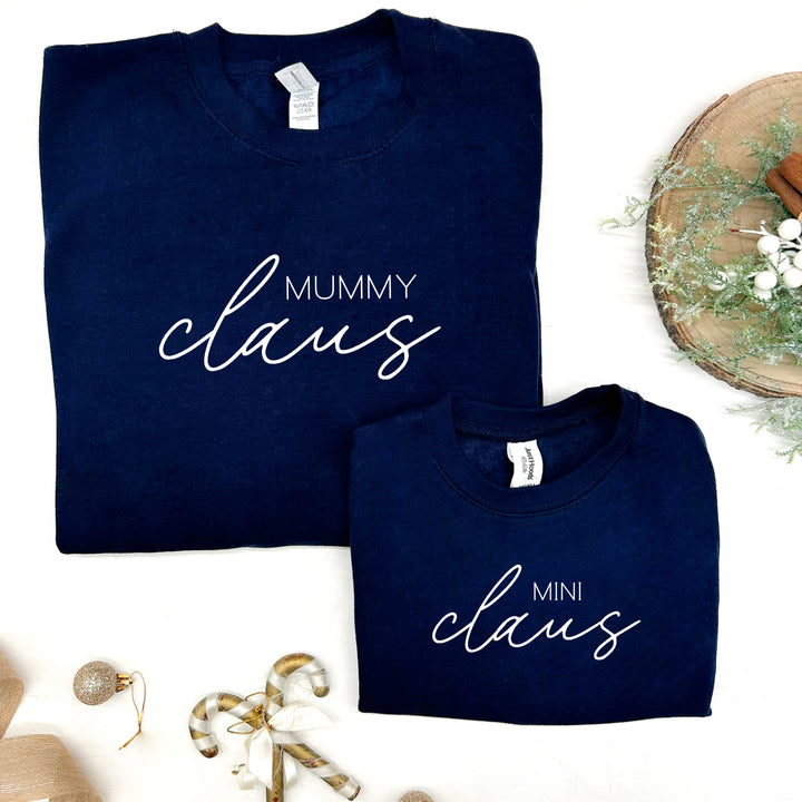 Personalised Mama and Mini Claus Matching Sweatshirts