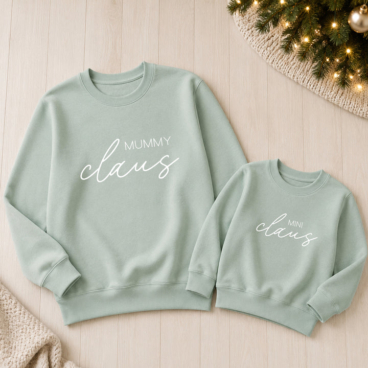 Personalised Mama and Mini Claus Matching Christmas Jumper
