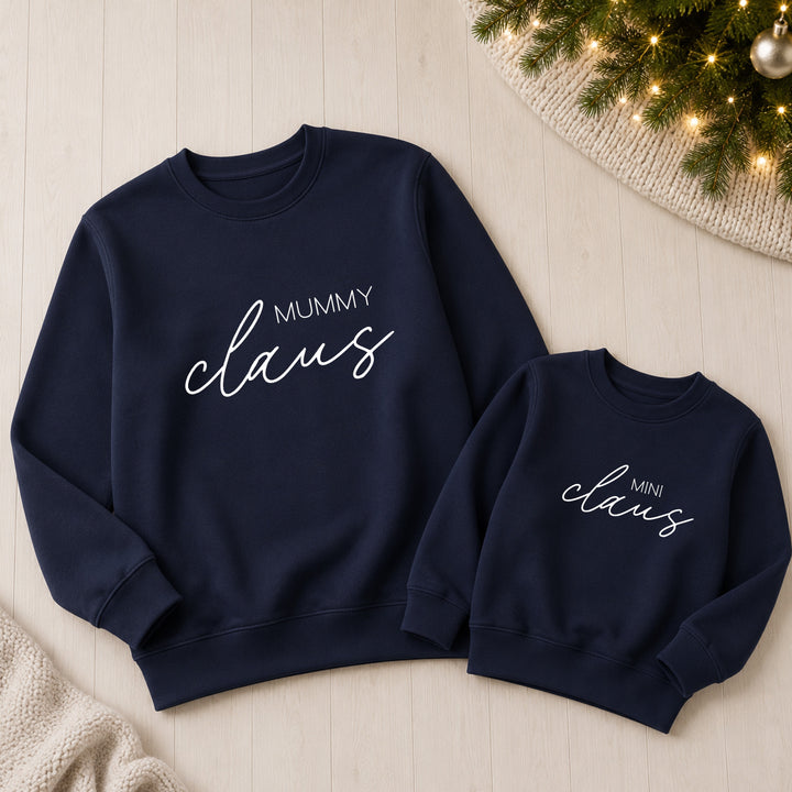 Personalised Mama and Mini Claus Matching Christmas Jumper