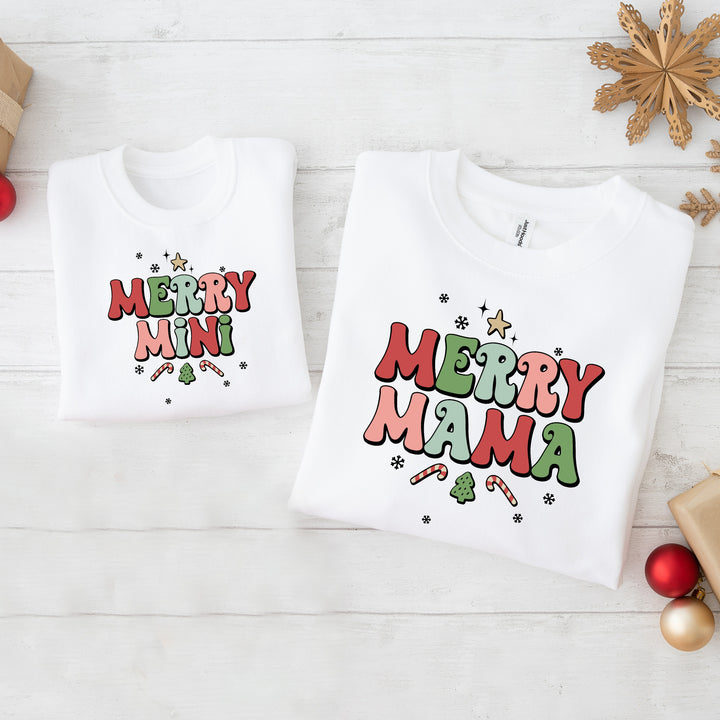 Retro Mama and Mini Christmas Matching Sweatshirts