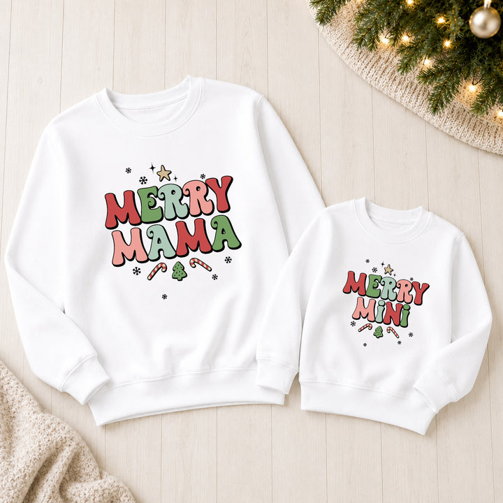 Retro Mama and Mini Christmas Matching Jumpers