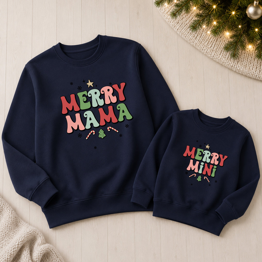 Retro Mama and Mini Christmas Matching Jumpers