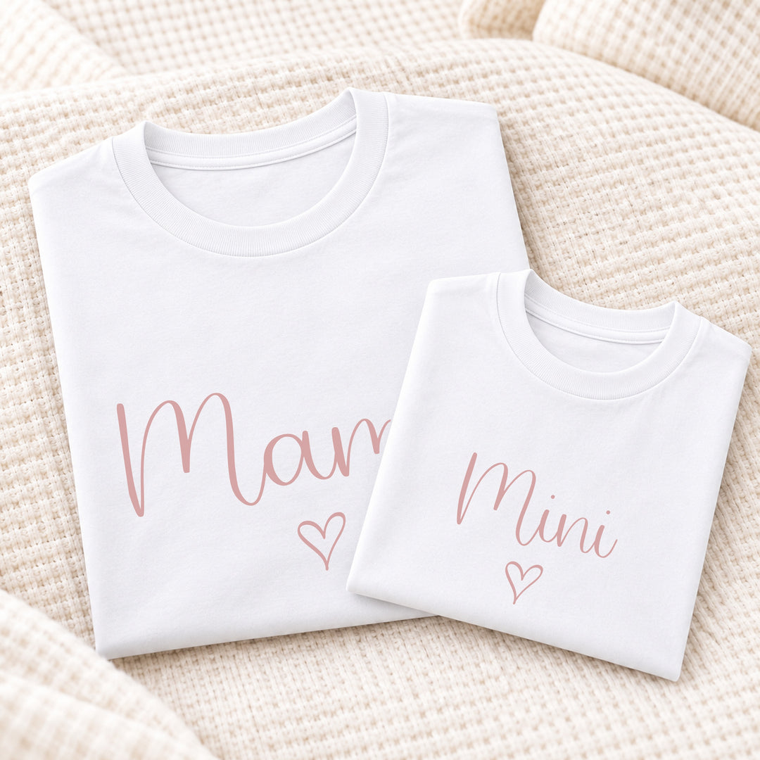Personalised Pink Hearts Mama and Mini Matching Outfits