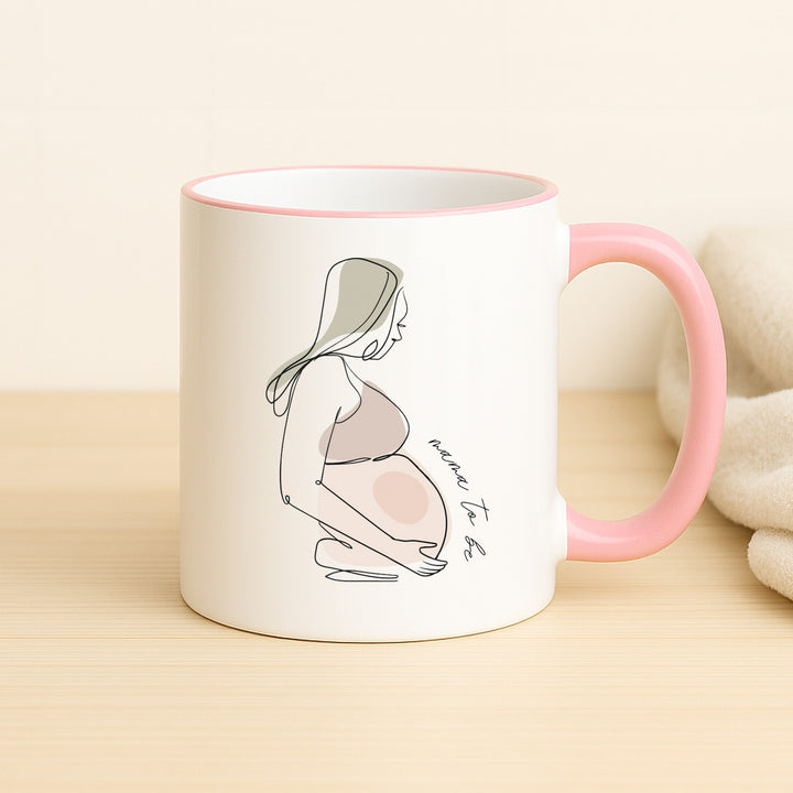 Mama To Be Pink Handle Mug