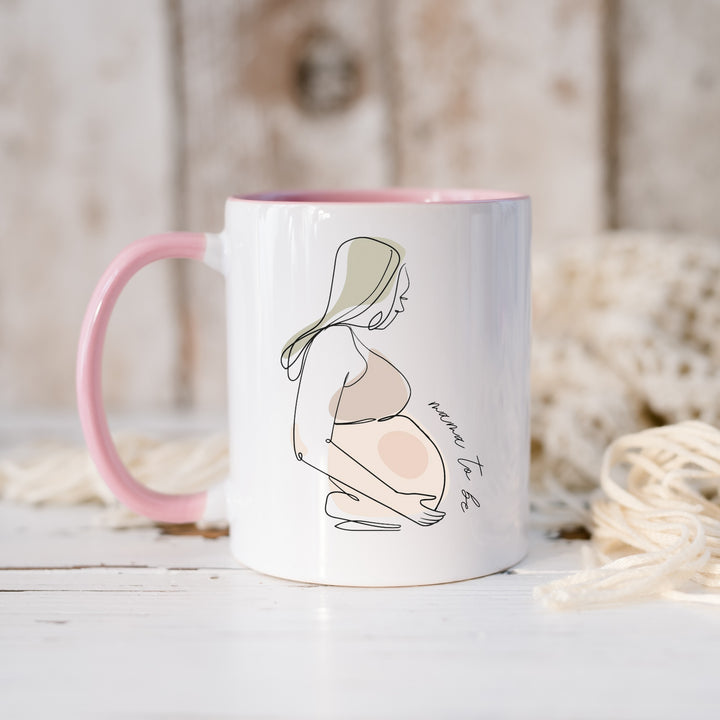 Mama To Be Pink Handle Mug