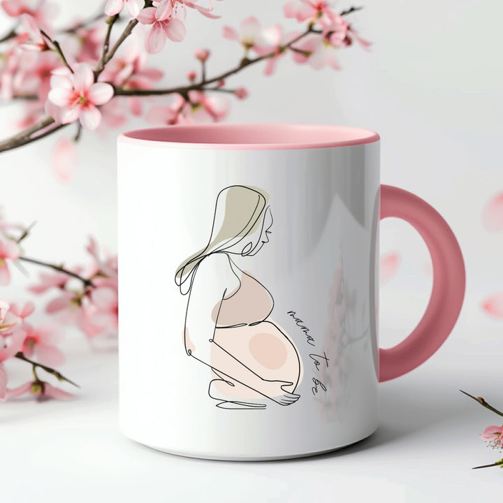 Mama To Be Pink Handle Mug