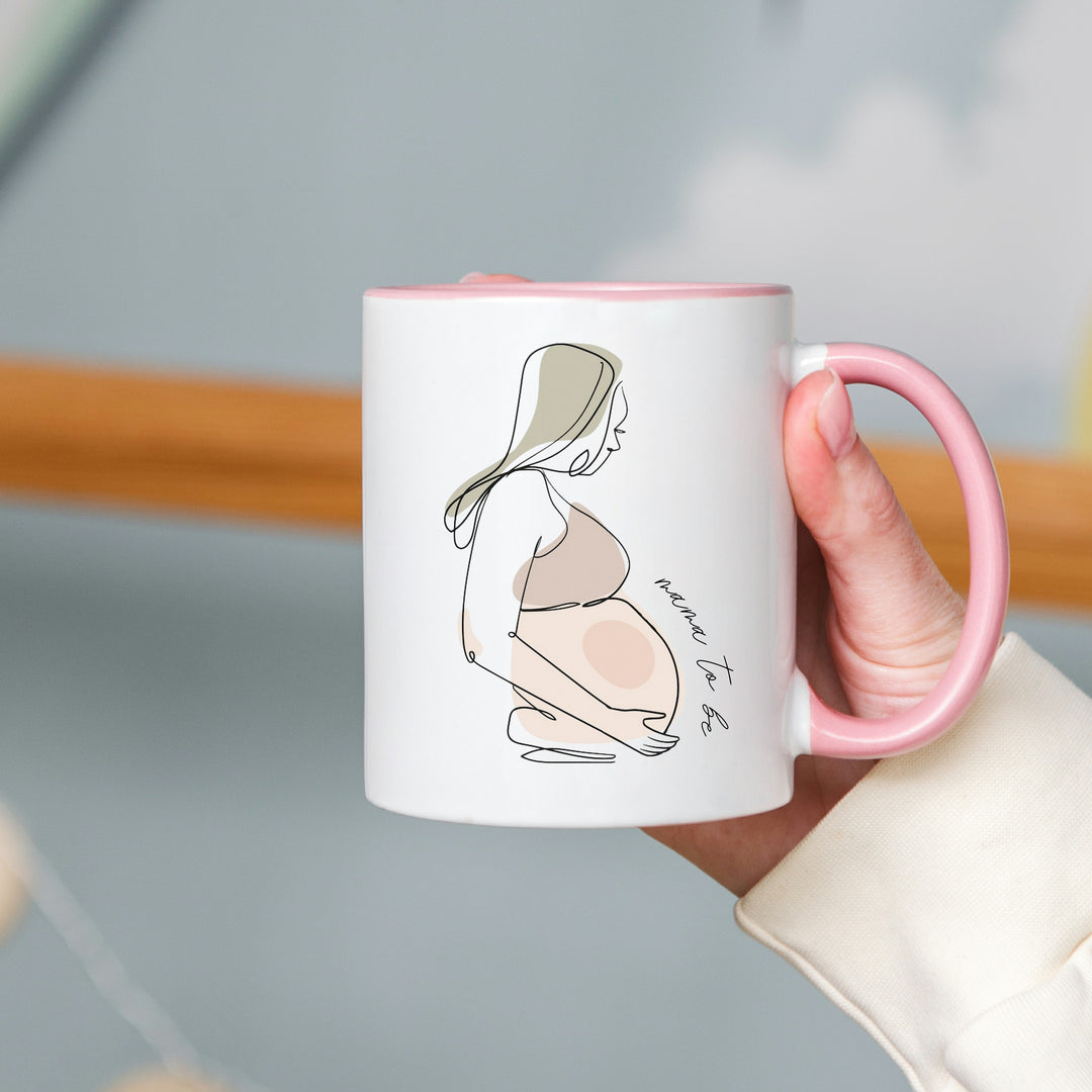 Mama To Be Pink Handle Mug