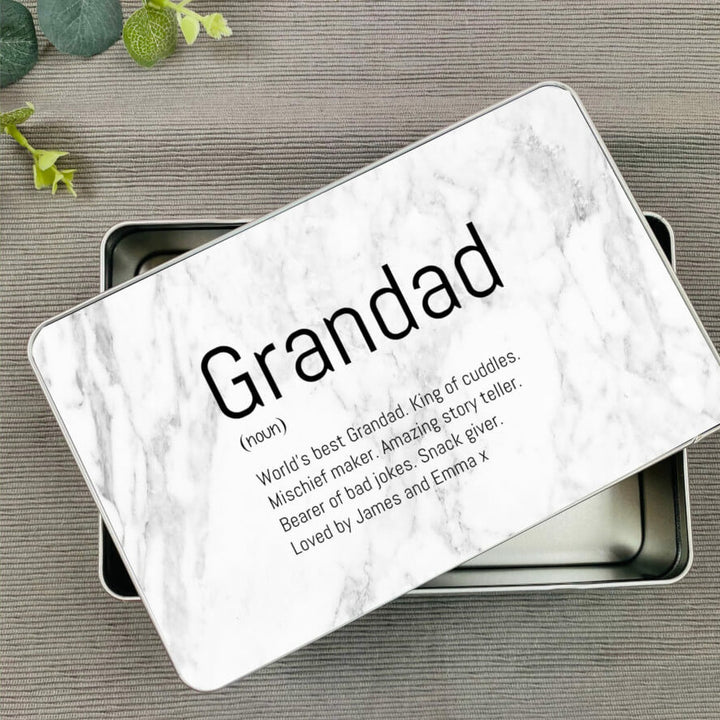 Personalised Grandad Marble Tin