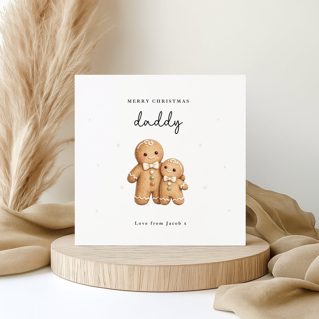 Personalised Gingerbread Happy First Christmas As My Daddy Card