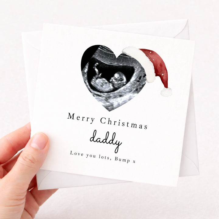 Personalised Baby Scan Merry Christmas Daddy Card