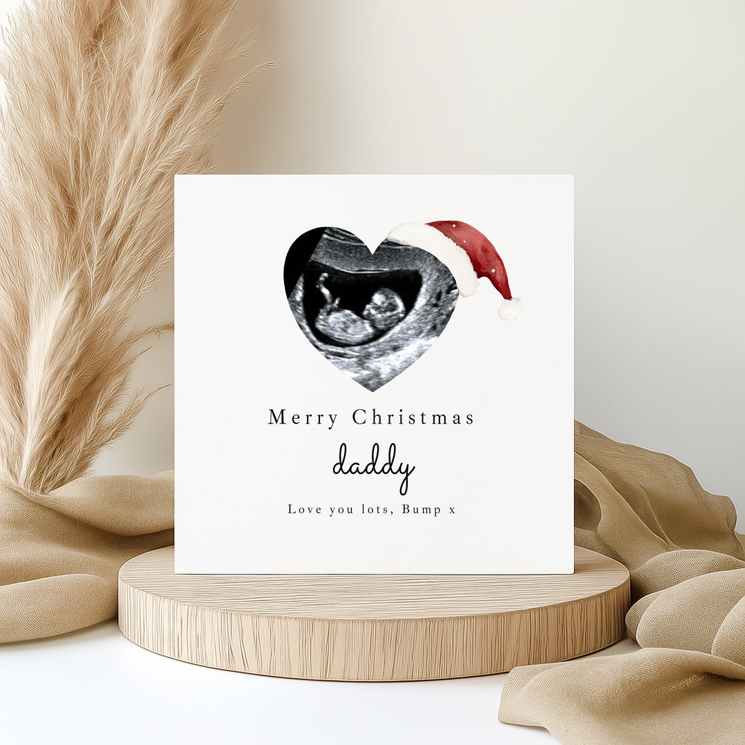 Personalised Baby Scan Merry Christmas Daddy Card