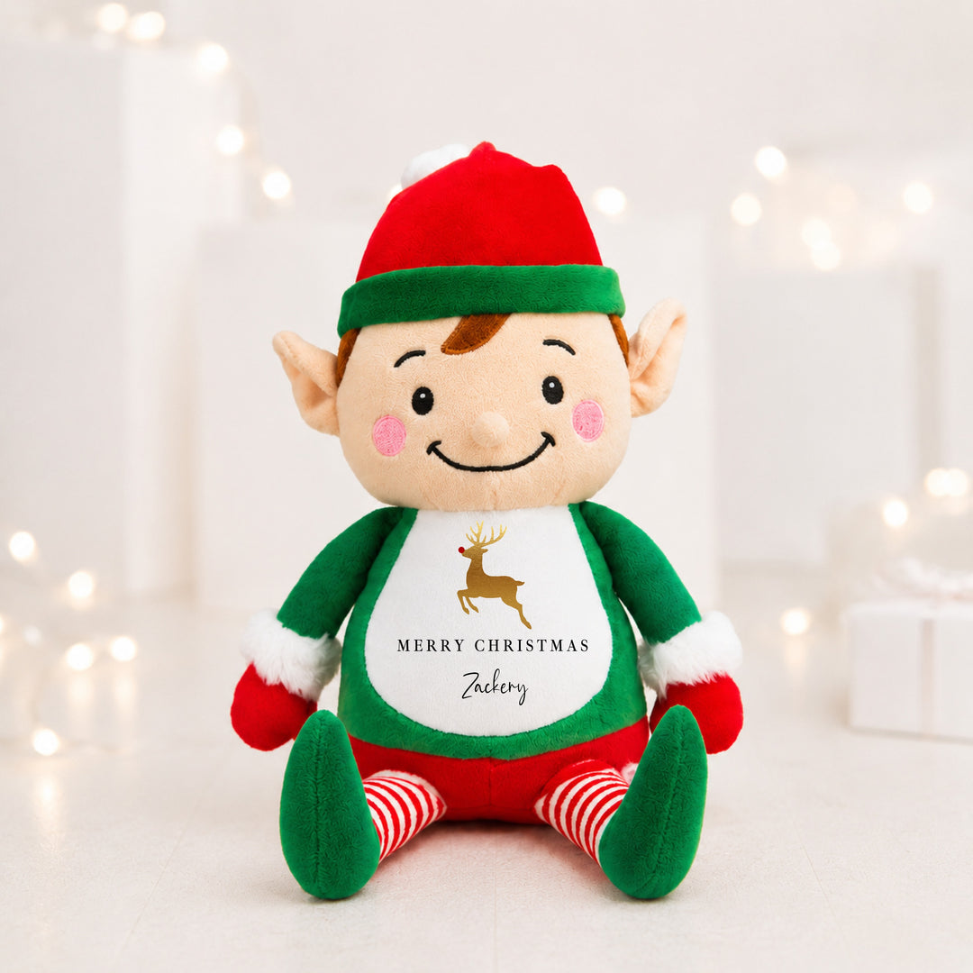 Personalised Gold Reindeer My First Christmas Soft Toy