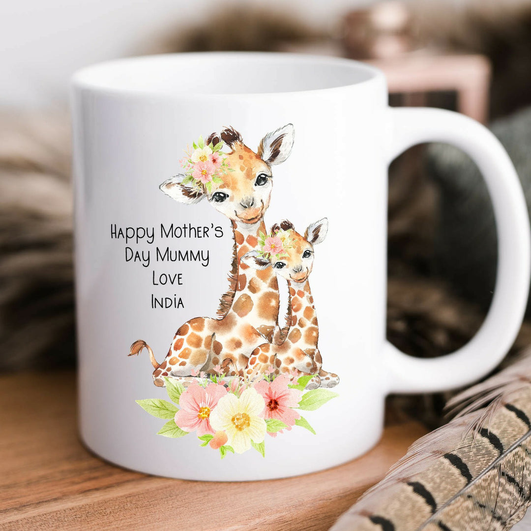 Personalised Happy Mother's Day Giraffe Mug