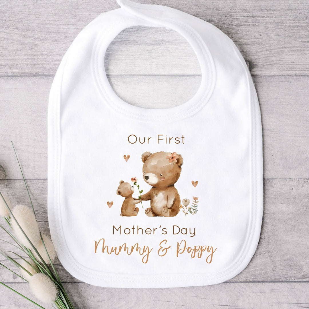 Personalised First Mother's Day Brown Bears Babygrow/Vest