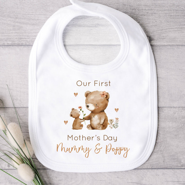 Personalised First Mother's Day Brown Bears Babygrow/Vest