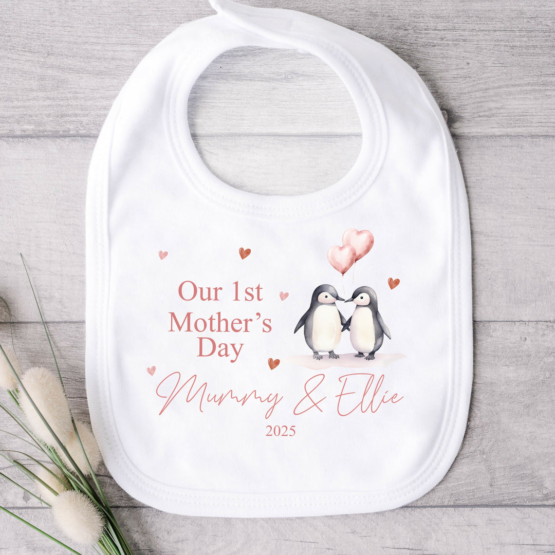 Personalised First Mother's Day Penguins Babygrow/Vest