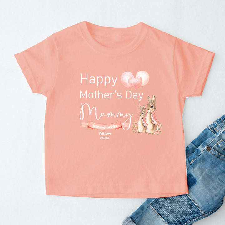 Happy Mother's Day Pink Rabbit Kid Childrens T-shirt