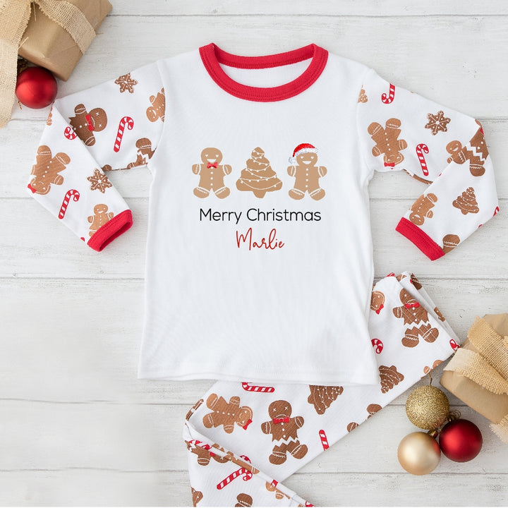 Personalised Merry Christmas Gingerbread Pyjamas