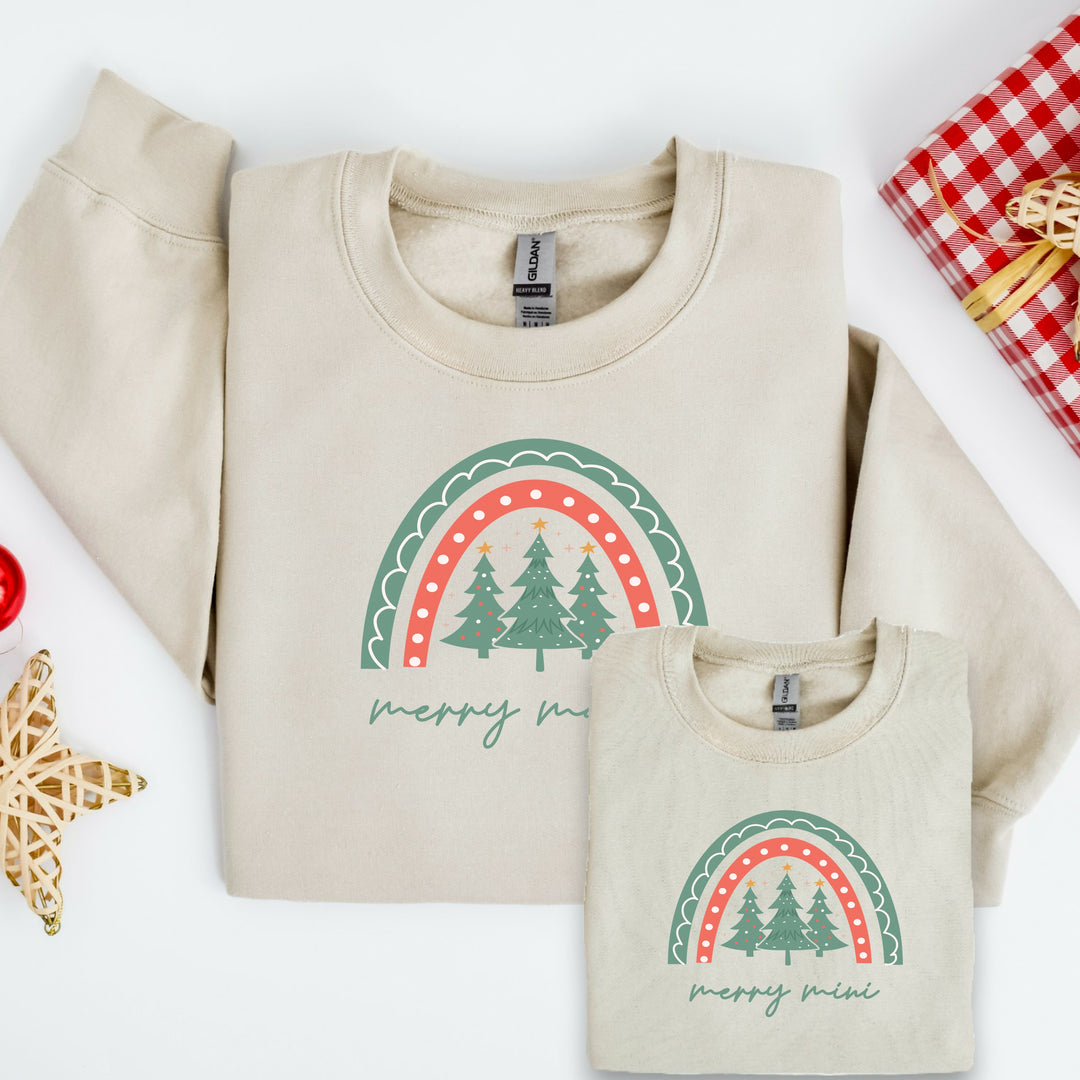 Mama and Mini Green Tree Matching Christmas Sweatshirt