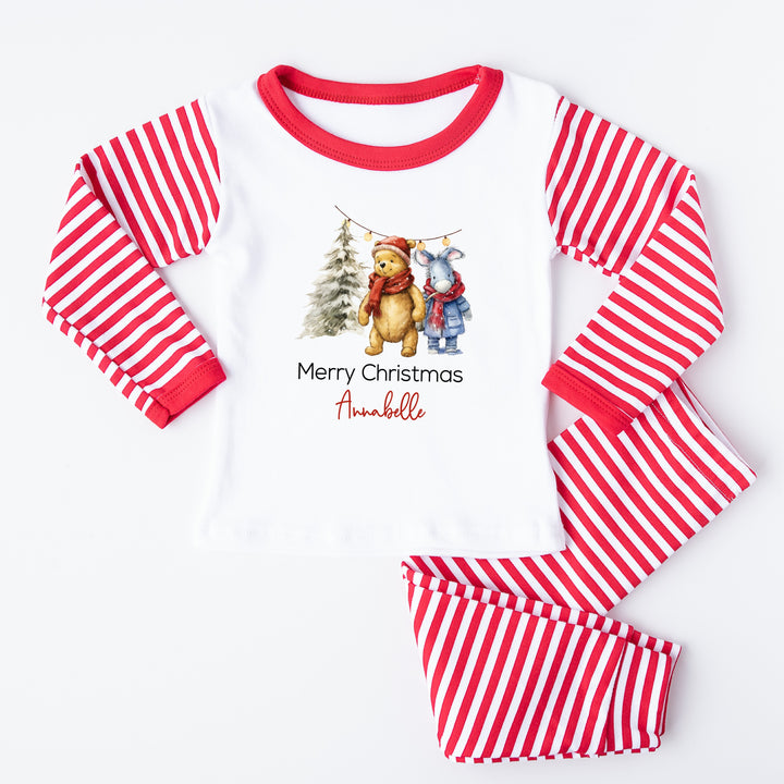 Personalised Classic Winnie the Pooh Sibling Matching Babygrow/Pyjamas