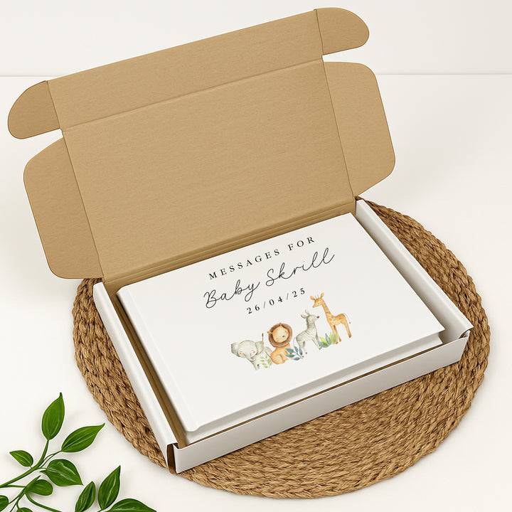 Personalised Jungle Safari Baby Shower Guest Book