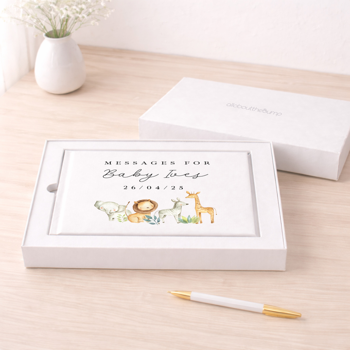 Personalised Jungle Safari Baby Shower Guest Book