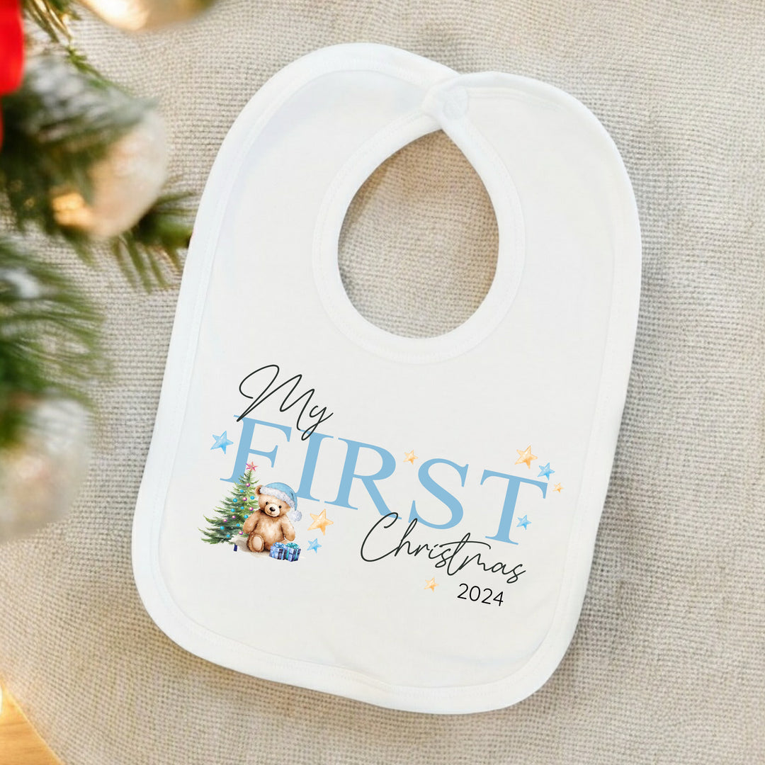 Blue My First Christmas Babygrow/Vest/Bib