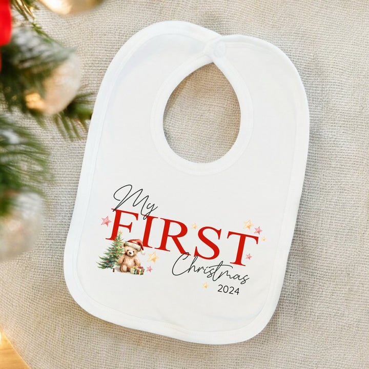 Red My First Christmas Babygrow/Vest/Bib